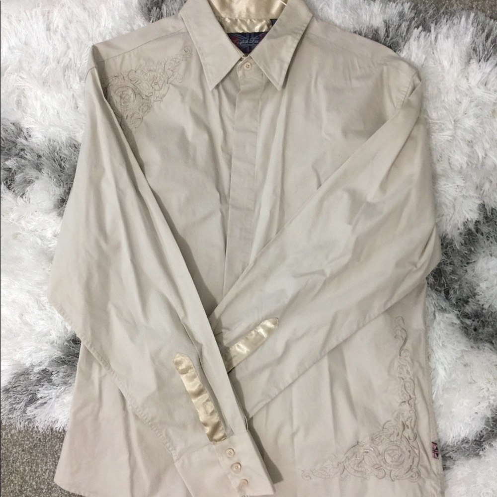 English Laundry Tan Button Down Shirt XLARGE